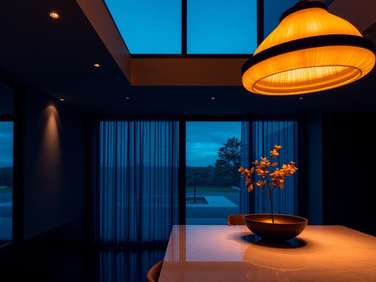 Modern London living room with custom designer pendant lighting installed by a residential electrician